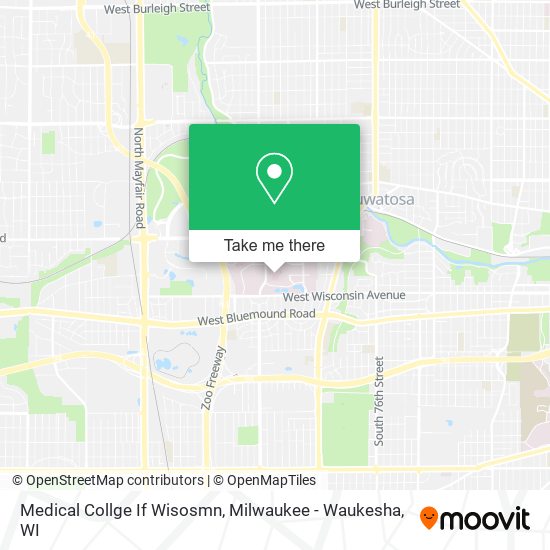 Medical Collge If Wisosmn map