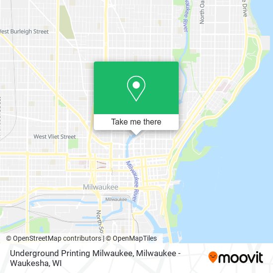 Mapa de Underground Printing Milwaukee