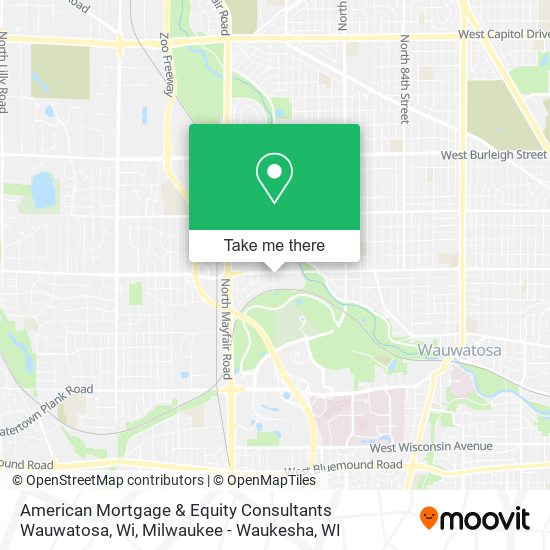 Mapa de American Mortgage & Equity Consultants Wauwatosa, Wi