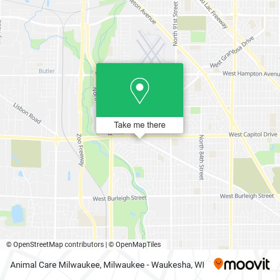 Mapa de Animal Care Milwaukee