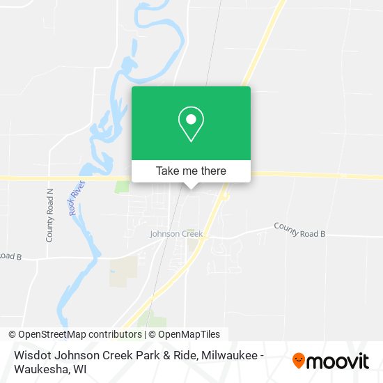 Wisdot Johnson Creek Park & Ride map