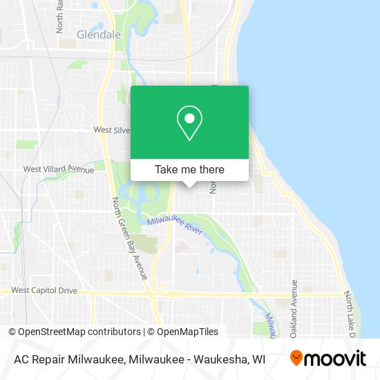 AC Repair Milwaukee map