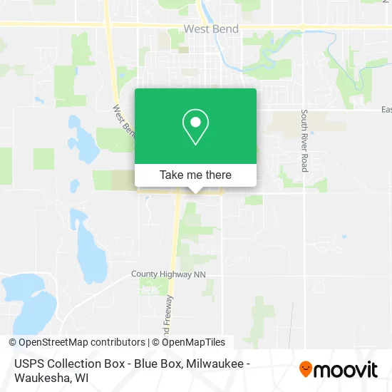 Mapa de USPS Collection Box - Blue Box