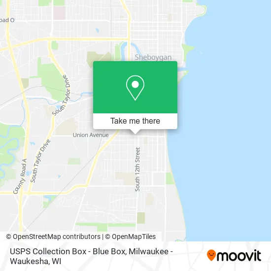 Mapa de USPS Collection Box - Blue Box