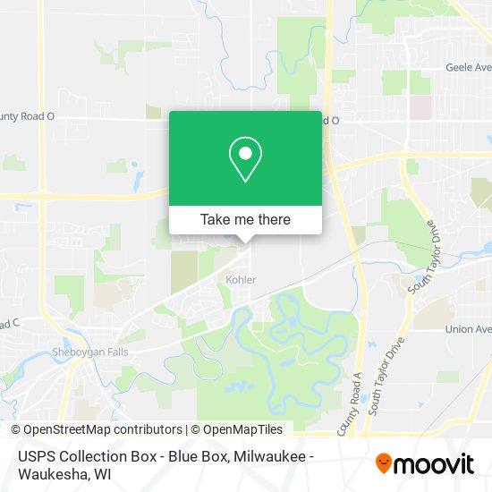 Mapa de USPS Collection Box - Blue Box