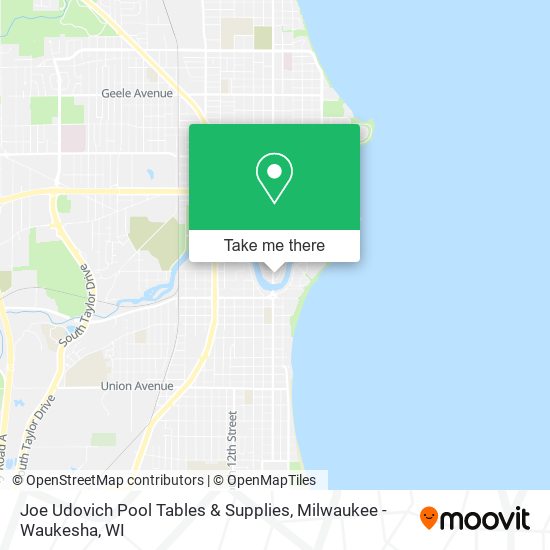 Joe Udovich Pool Tables & Supplies map
