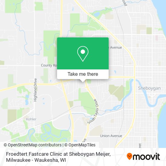 Froedtert Fastcare Clinic at Sheboygan Meijer map