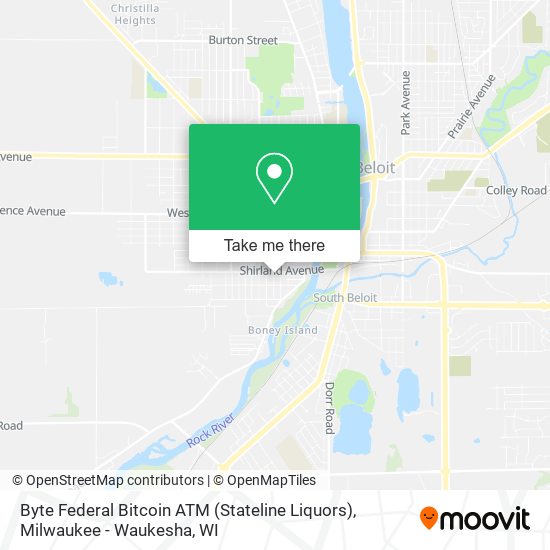 Mapa de Byte Federal Bitcoin ATM (Stateline Liquors)