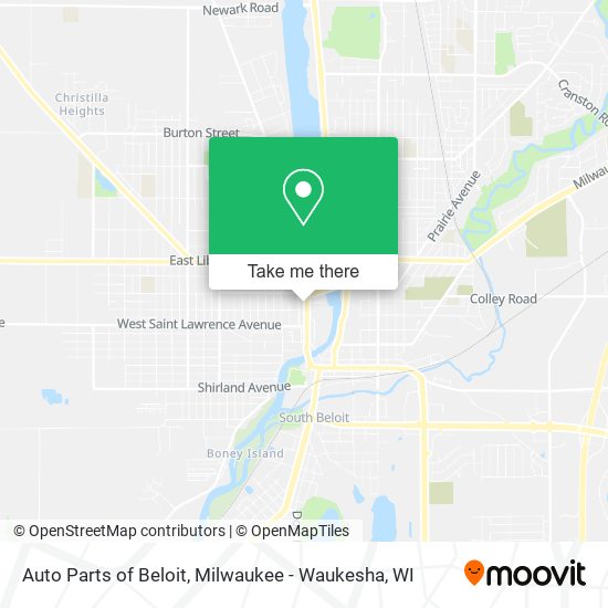 Mapa de Auto Parts of Beloit