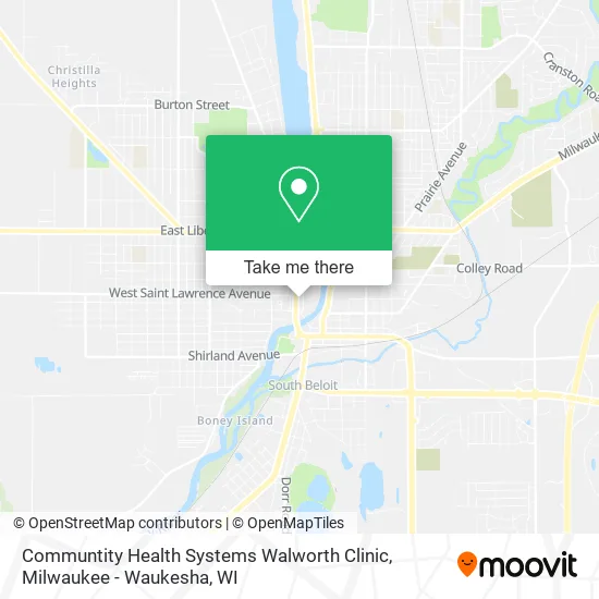 Communtity Health Systems Walworth Clinic map