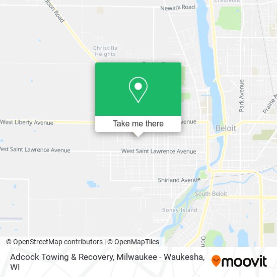 Adcock Towing & Recovery map
