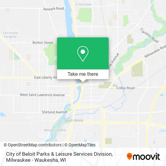 City of Beloit Parks & Leisure Services Division map