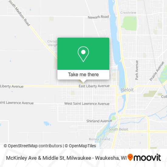 McKinley Ave & Middle St map