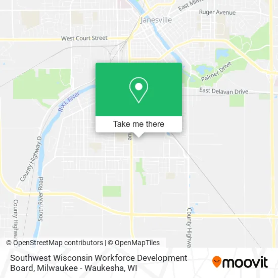 Mapa de Southwest Wisconsin Workforce Development Board
