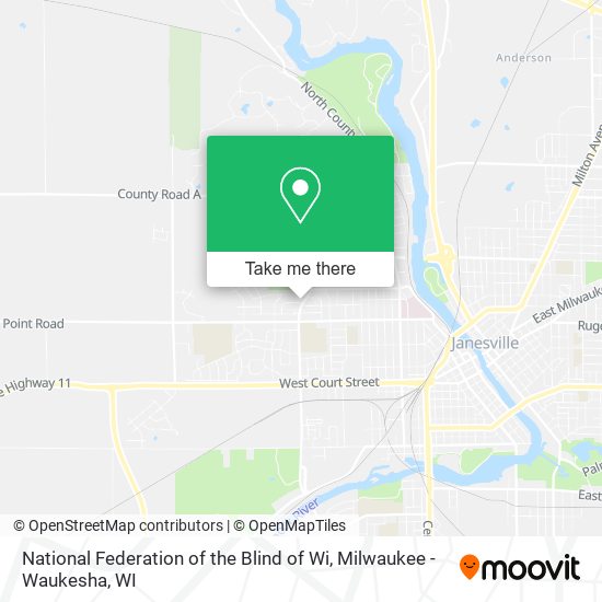 Mapa de National Federation of the Blind of Wi