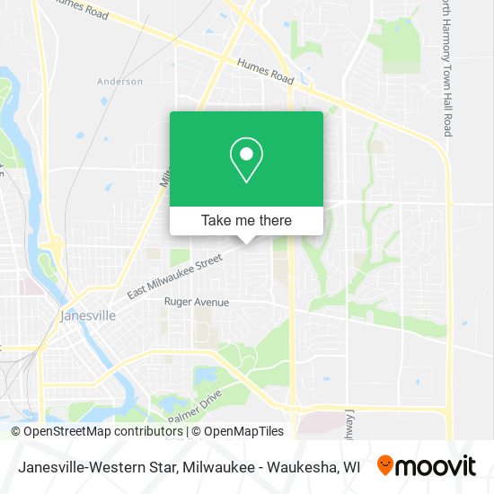 Janesville-Western Star map