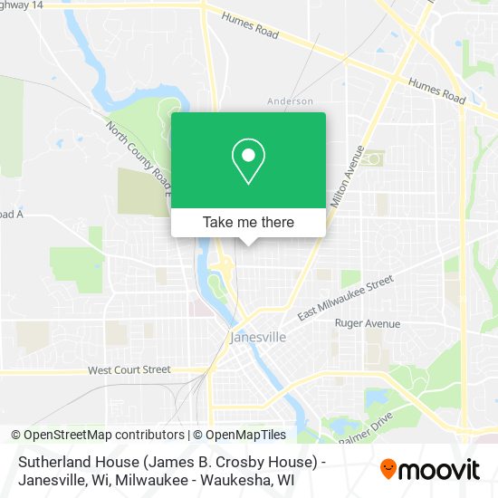 Mapa de Sutherland House (James B. Crosby House) - Janesville, Wi