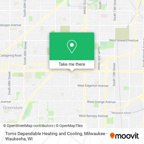 Toms Dependable Heating and Cooling map