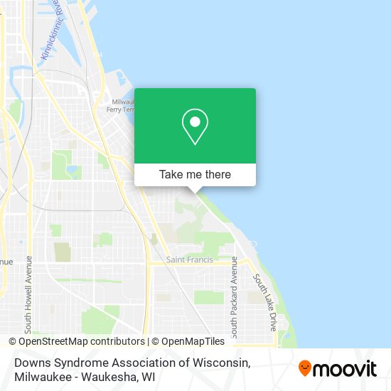 Downs Syndrome Association of Wisconsin map