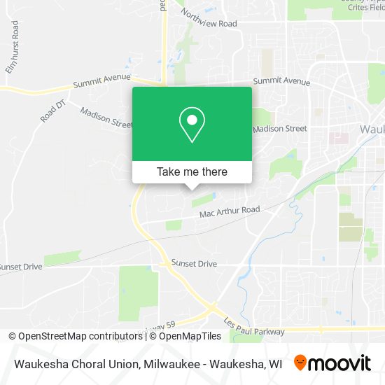Waukesha Choral Union map