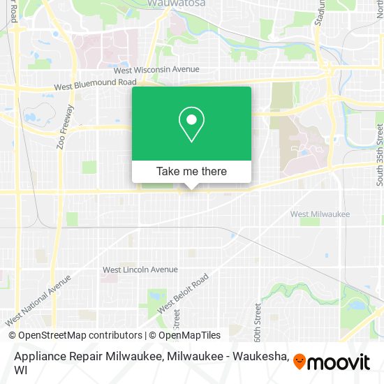 Mapa de Appliance Repair Milwaukee