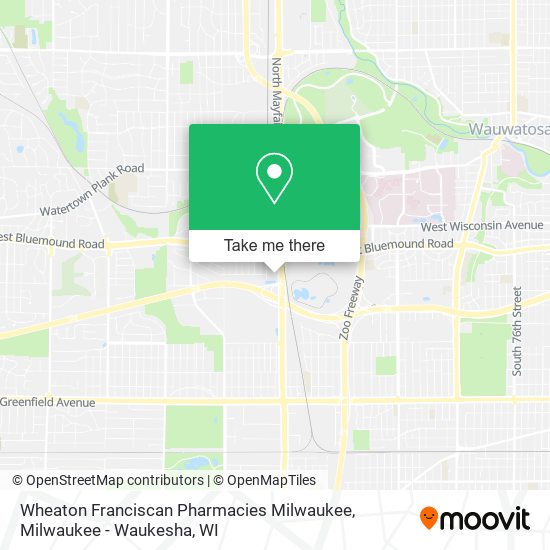 Wheaton Franciscan Pharmacies Milwaukee map