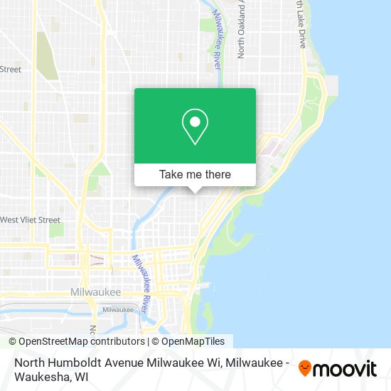 Mapa de North Humboldt Avenue Milwaukee Wi