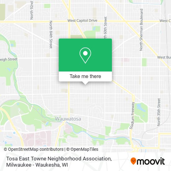 Mapa de Tosa East Towne Neighborhood Association