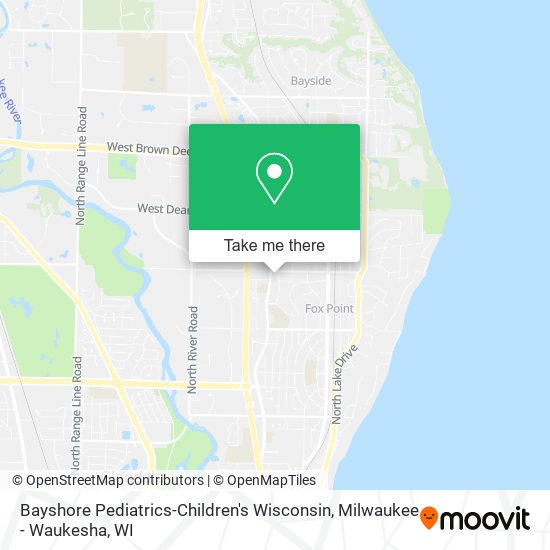 Bayshore Pediatrics-Children's Wisconsin map