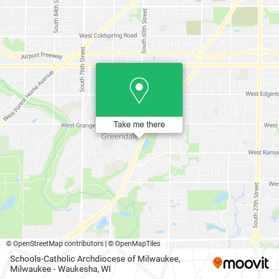 Mapa de Schools-Catholic Archdiocese of Milwaukee