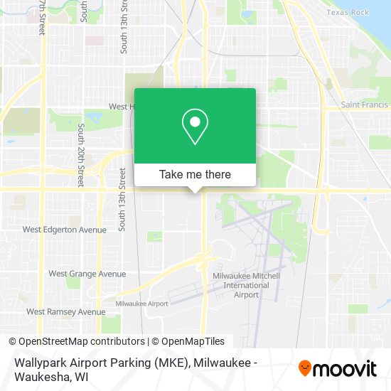 Mapa de Wallypark Airport Parking (MKE)
