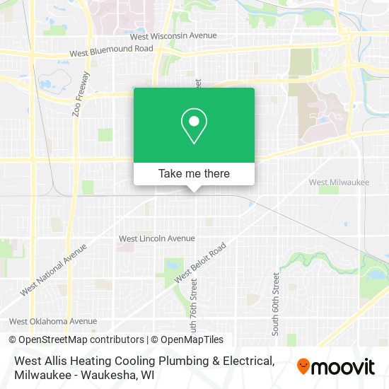 West Allis Heating Cooling Plumbing & Electrical map