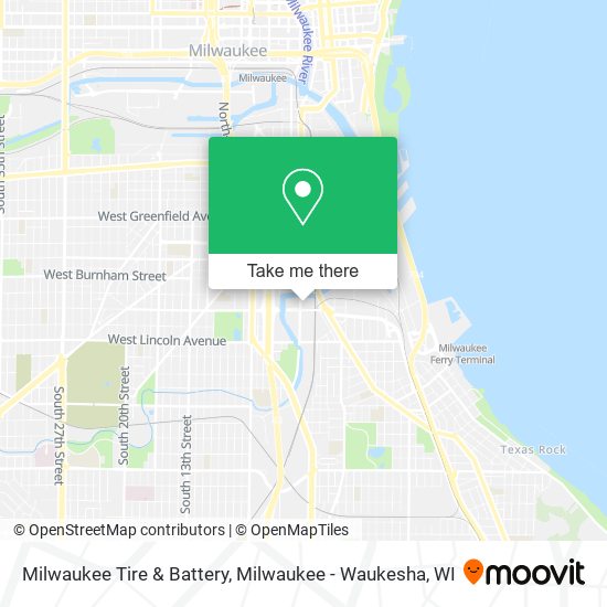 Mapa de Milwaukee Tire & Battery