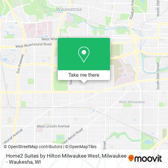 Mapa de Home2 Suites by Hilton Milwaukee West