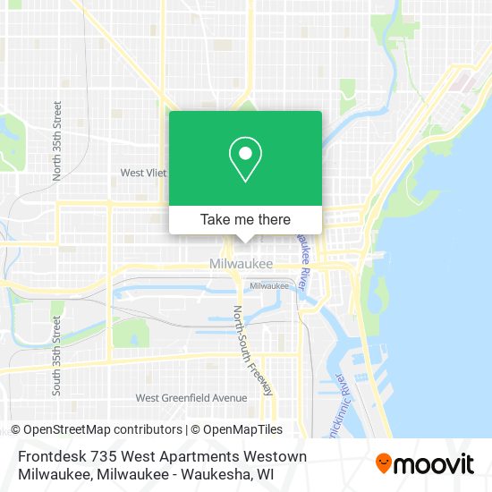 Mapa de Frontdesk 735 West Apartments Westown Milwaukee