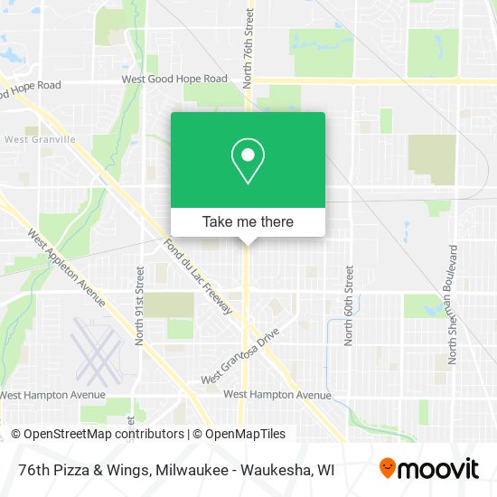 76th Pizza & Wings map