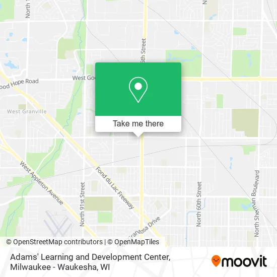 Adams' Learning and Development Center map