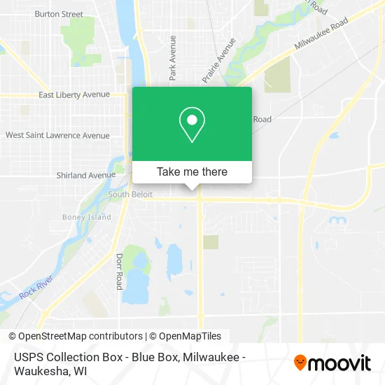 USPS Collection Box - Blue Box map