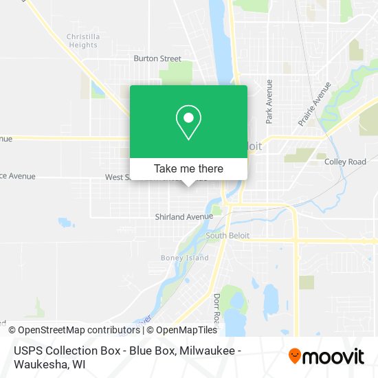 Mapa de USPS Collection Box - Blue Box