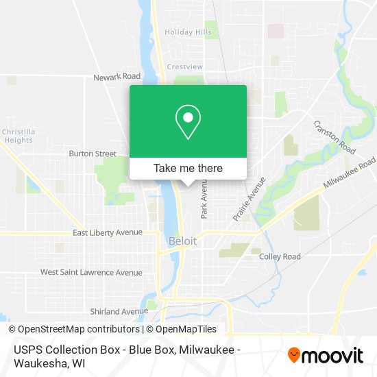 USPS Collection Box - Blue Box map