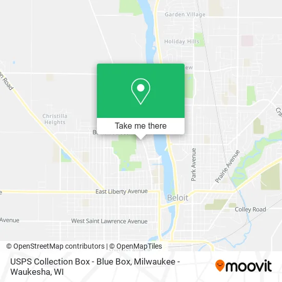 Mapa de USPS Collection Box - Blue Box