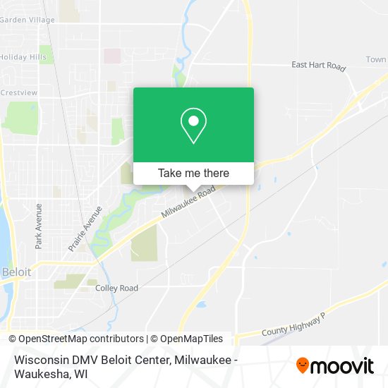 Mapa de Wisconsin DMV Beloit Center