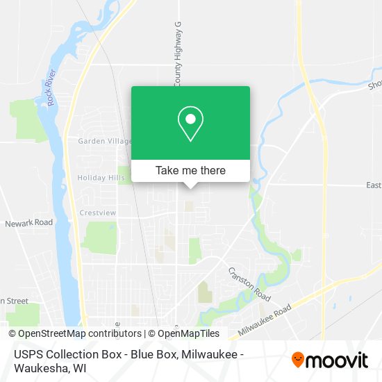 Mapa de USPS Collection Box - Blue Box