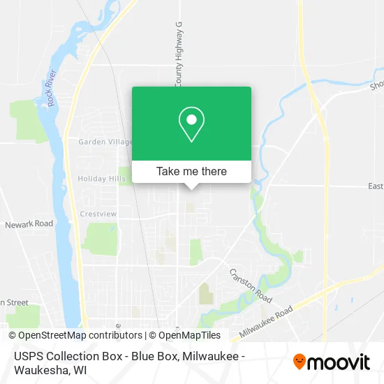 Mapa de USPS Collection Box - Blue Box