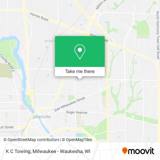 K C Towing map