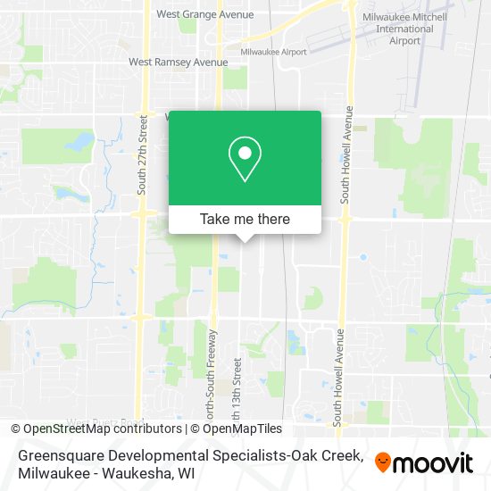 Greensquare Developmental Specialists-Oak Creek map