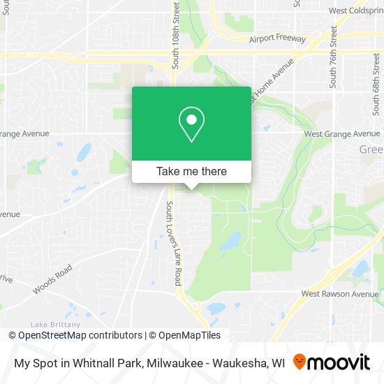 My Spot in Whitnall Park map