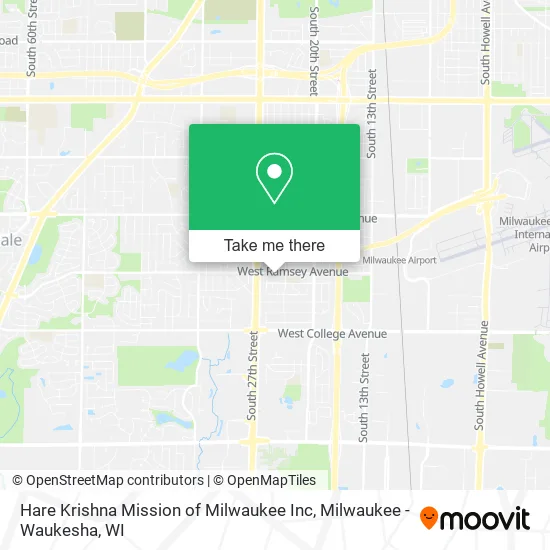 Hare Krishna Mission of Milwaukee Inc map