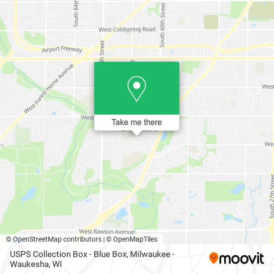 Mapa de USPS Collection Box - Blue Box