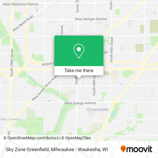 Sky Zone Greenfield map